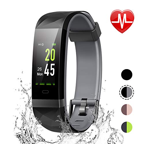 LETSCOM Fitness Tracker Color Screen, IP68 Waterproof Activity Tracker with Heart Rate Monitor, Sleep Monitor, Step Counter, Calorie Counter, Smart Pedometer Watch for Men Women Kids