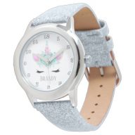 Fantasy unicorn face add name watch