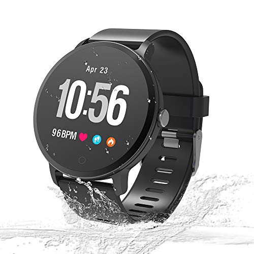 Unique-Fit Smart Watch Fitness Tracker Smart Watch IP67 Waterproof Activity Tracker Sleep Monitor, Step Counter, Smart Sports Watch for Kids Women and Men (Black)