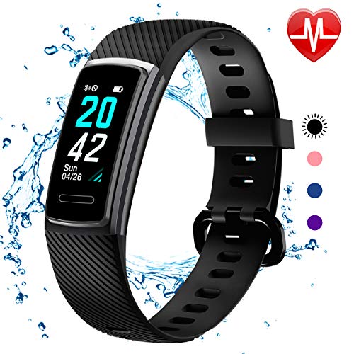KITPIPI Fitness Tracker Activity Tracker Fitness Watch Heart Rate Monitor Sleep Monitor Waterproof IP68 Smart Watch Bands Calories Counter Step Tracker Pedometer Watch for Women Men Kid(Black)