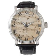 Music Score With Roman Face Watch