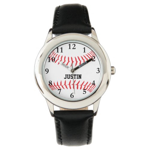 Baseball Personalized Name Boys Watch