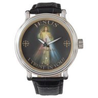 DIVINE MERCY, JESUS I TRUST IN YOU. WRIST WATCH