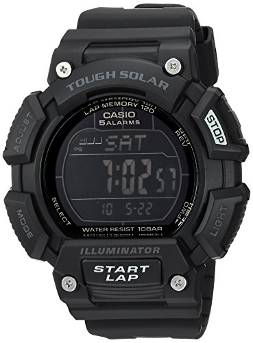 Casio Men’s Stainless Steel Quartz Sport Watch with Resin Strap, Black, 21 (Model: STLS110H-1B2)