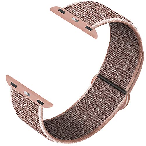INTENY Sport Band Compatible with Apple Watch 42mm 44mm, Soft Sport Loop, Strap Replacement for iWatch Series 5, Series 4, Series 3, Series 2, Series 1 (Pinksand, 42mm 44mm)