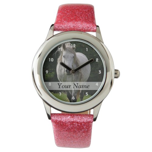 Cute pony photograph wristwatch