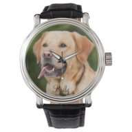 Custom Pet Photo Dog Cat Personalized Name Watch