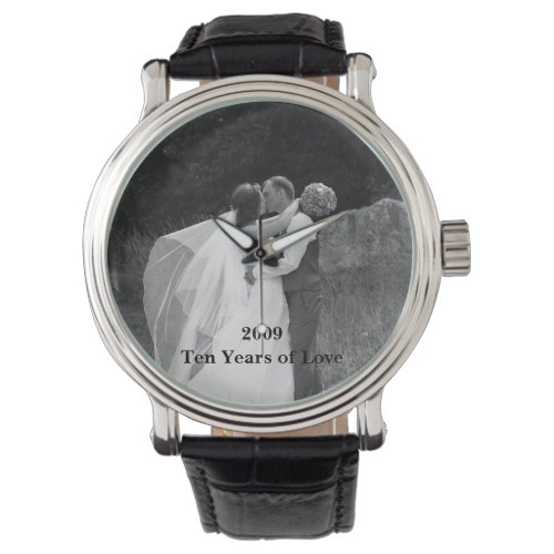 Custom photo and text watch