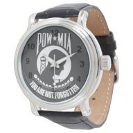 POW-MIA You Are Not Forgotten – Men's Black Leathe Watch