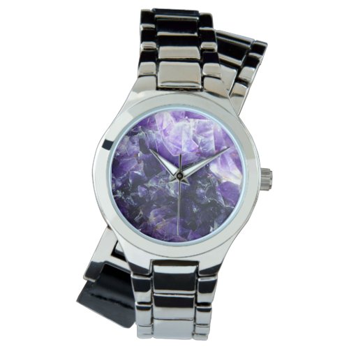 Purple amethyst wristwatch