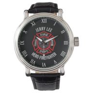 Firefighter Custom Text Name Personalized Wrist Watch
