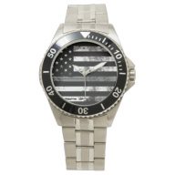 Gray Line Flag Correctional Officer Men's Watch