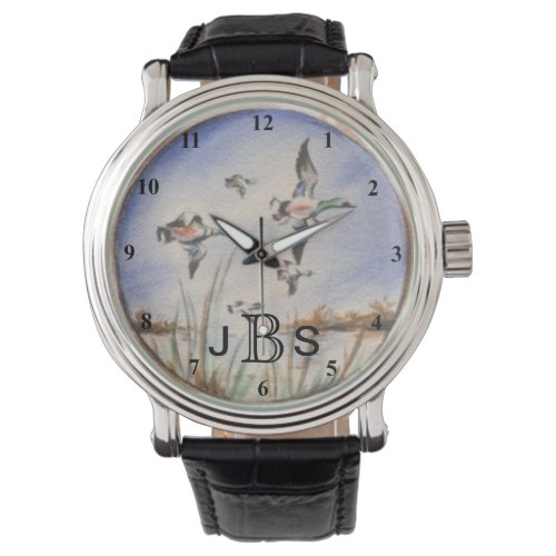 Vintage Flying Ducks | Masculine Monogram Wrist Watch