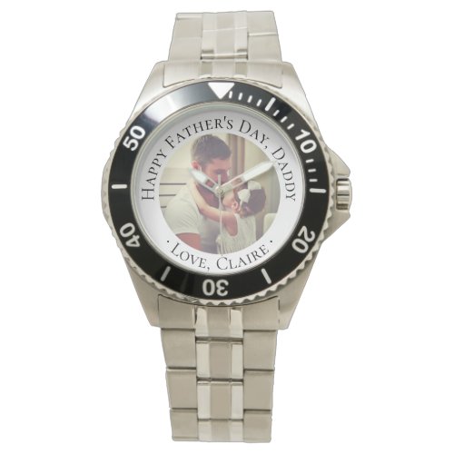 Happy Father's Day Daddy Custom Photo Gift Wrist Watch