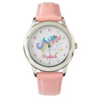 Cute Colorful Unicorn Personalized Kids Watch