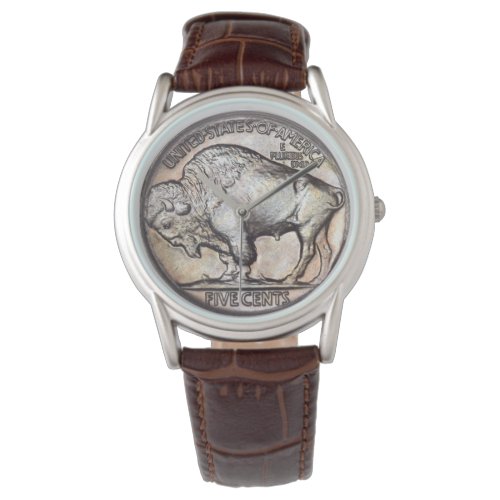 Antique Buffalo Nickel Vintage Rare Coin Collector Watch