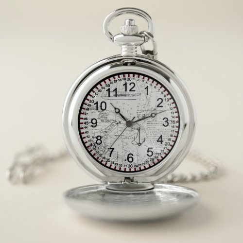 Chart And Sail Pocket Watch