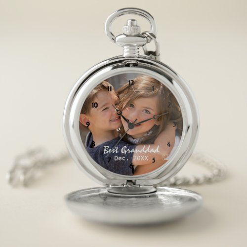 Best Granddad Personalized Photo Face Pocket Watch