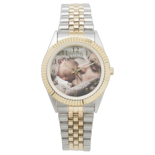 Classic Fathers Day Photo Personalized Message  Wa Watch