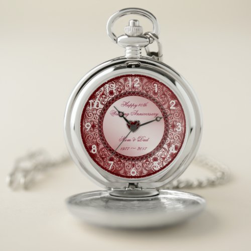 Ruby 40th Wedding Anniversary Pocket Watch