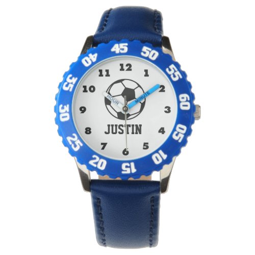 Soccer ball watch for kids with personalized name