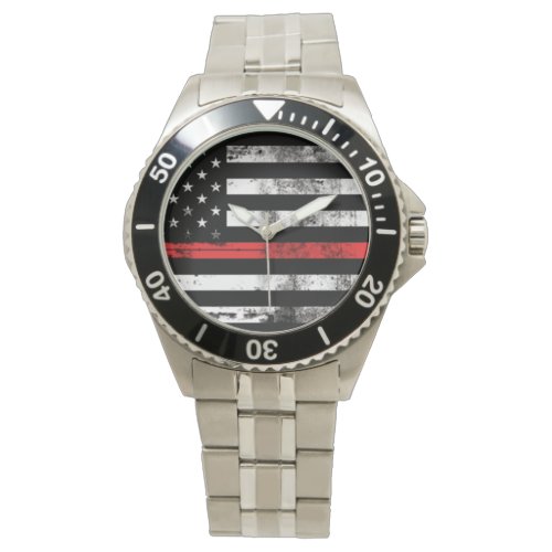 Red Line Flag Firefighter Men's Watch