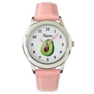 Custom girl's watch with cute green avocado fruit