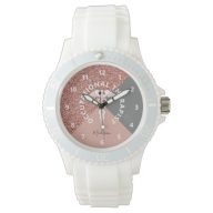 Occupational Therapist Rose Gold Glitter Monogram Watch