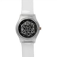 Silver D20 Crit | PNP Tabletop Role Player Dice Watch