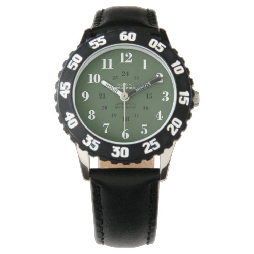 Boys Learn to Tell Military Time Watch Sport Black