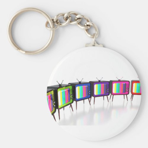 Colorful retro tv's keychain