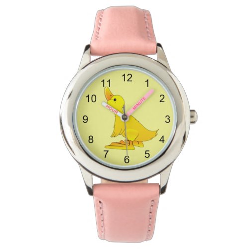 Cute Little Yellow Cartoon Duck Wrist Watch