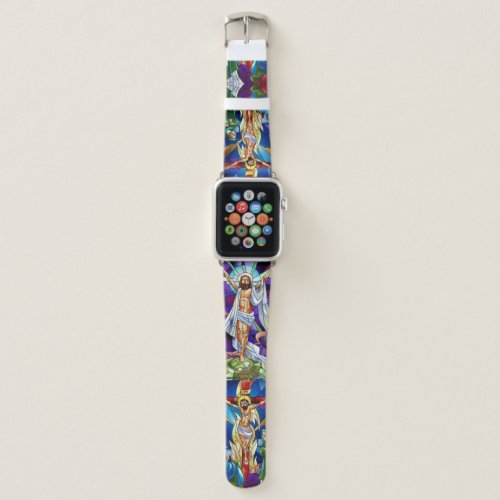 Easter Resurrection of Christ Stained Glass Image Apple Watch Band