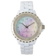 Glamorous Glitter Holograph Monogrammed Pretty Watch