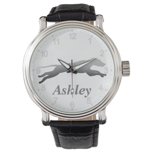 Greyhound speed silhouette watch