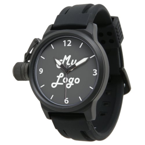 Custom logo business black white  watch