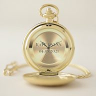 Custom Simulated Engraved Brass Pocket Watch