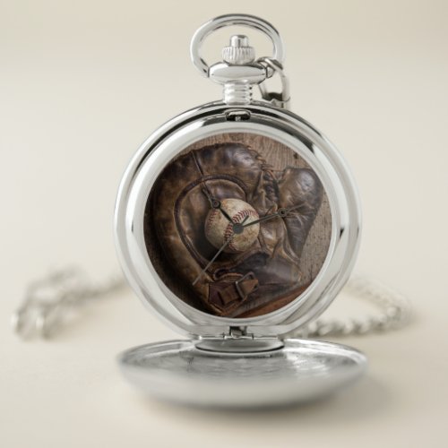 Vintage Baseball Equipment Pocket Watch