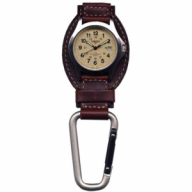 Dakota Watches Leather Hanger, Cream Dial, Tan Leather, Silver Carabineer