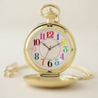 Colorful Easy Read Pocket Watch