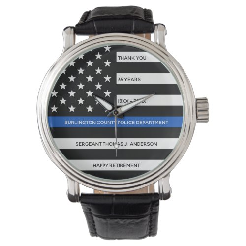 Custom Police Officer Law Enforcement Retirement Watch
