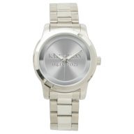 Custom Simulated Engraved Silver Watch
