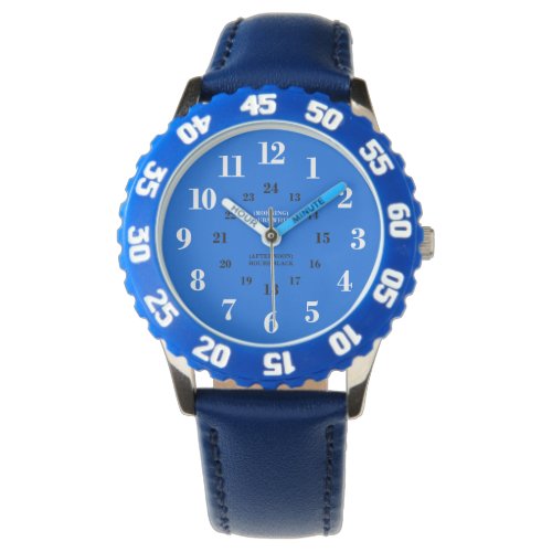 Kids Learn to Tell Military Time Navy Blue Watch