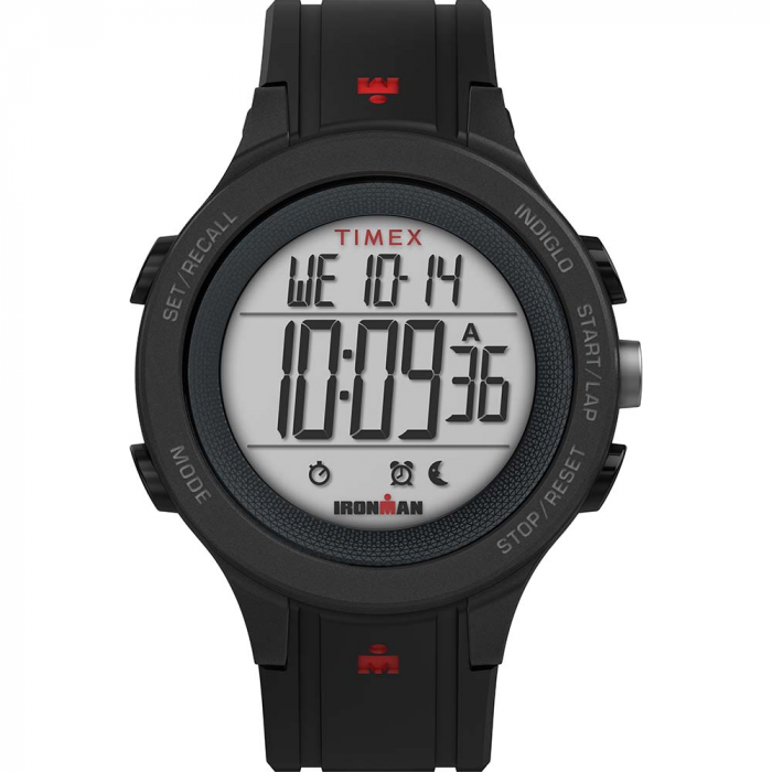 Timex IRONMANA(R) T200 42mm Watch – Silicone Strap – Black/Red