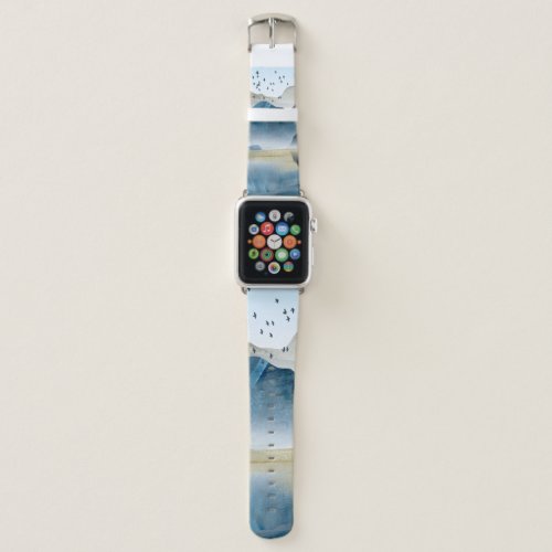 Abstract art decorative background. Mountains and  Apple Watch Band