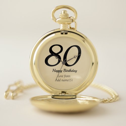 Birthday pocket watch gift 80th