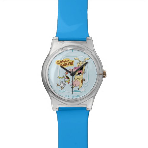 Cow and Chicken Laughing Graphic Watch