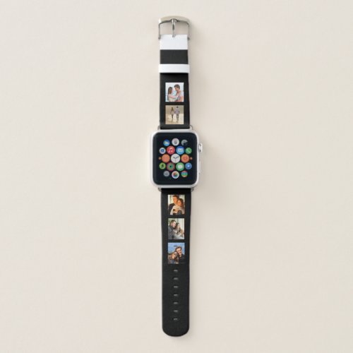 Create your Own 5 Photo Collage Black Apple Watch Band