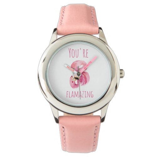 Modern You Are Flamazing Beauty Pink Flamingo Watch