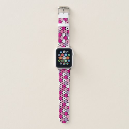 Pink, white and purple pickleballs,  apple watch band